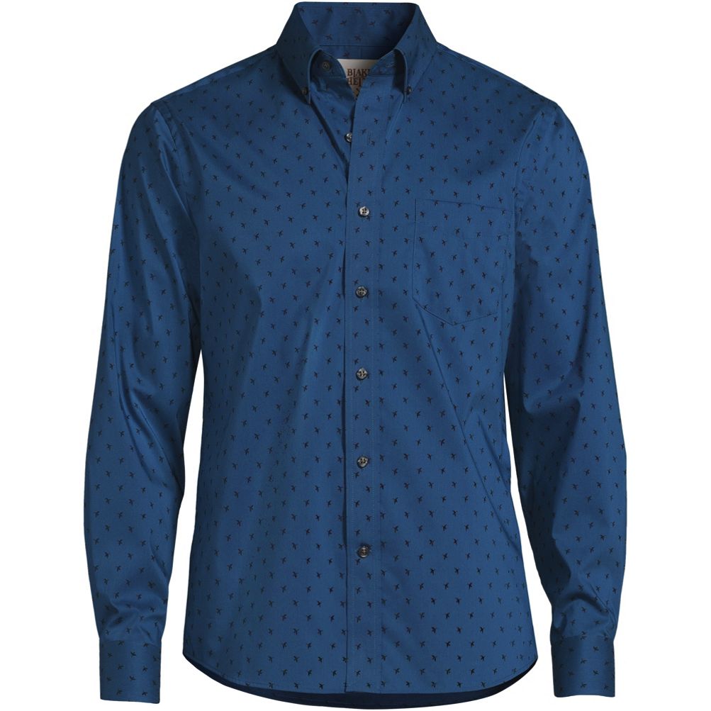 Blake Shelton x Lands' End Men's Traditional Fit Comfort-First Dress Shirt  with Coolmax