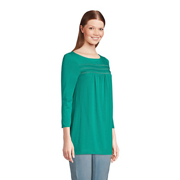 Jerseyshirt aus Baumwolle/Modal mit Lochmusterdetails für Damen image number 1
