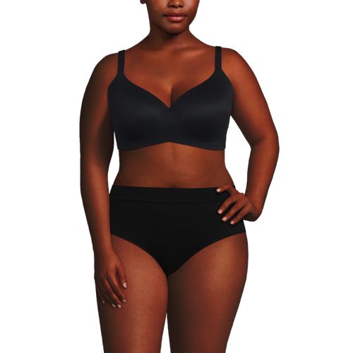 Lands' End Womens Seamless Pull Over Bra Black Regular Small at   Women's Clothing store