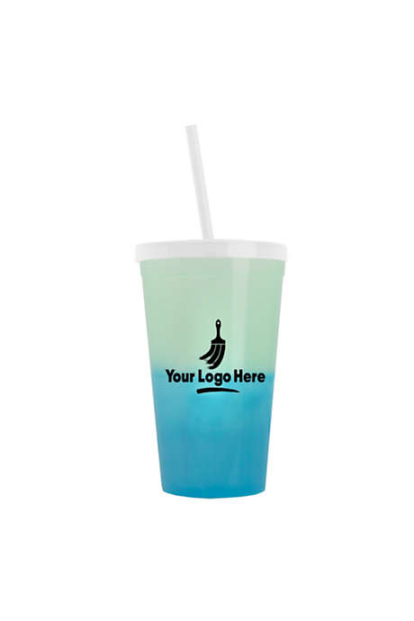22oz Custom Logo Cool Color Change Tumbler Cup with Straw