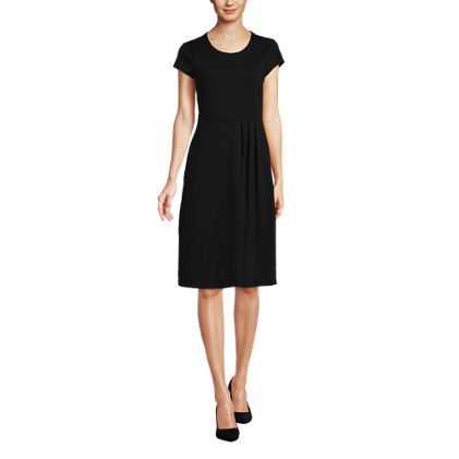 Women's Cap Sleeve Box Pleat Ponte Dress - image 1