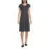 Women's Petite Cap Sleeve Box Pleat Ponte Dress, Front