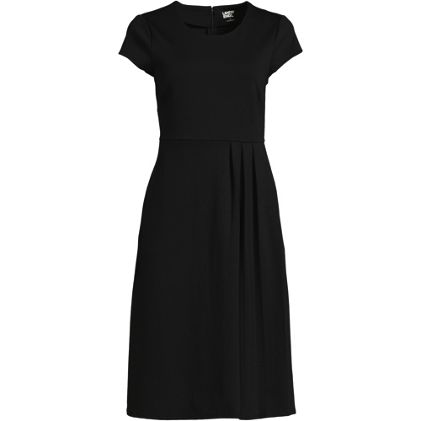 Women's Cap Sleeve Box Pleat Ponte Dress - primary
