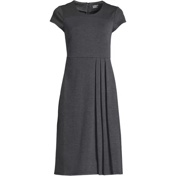 Women's Cap Sleeve Box Pleat Ponte Dress - primary