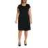 Women's Plus Size Cap Sleeve Box Pleat Ponte Dress, Front