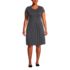 Women's Plus Size Cap Sleeve Box Pleat Ponte Dress, Front
