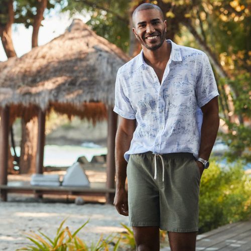 Mens linen shorts on sale sale