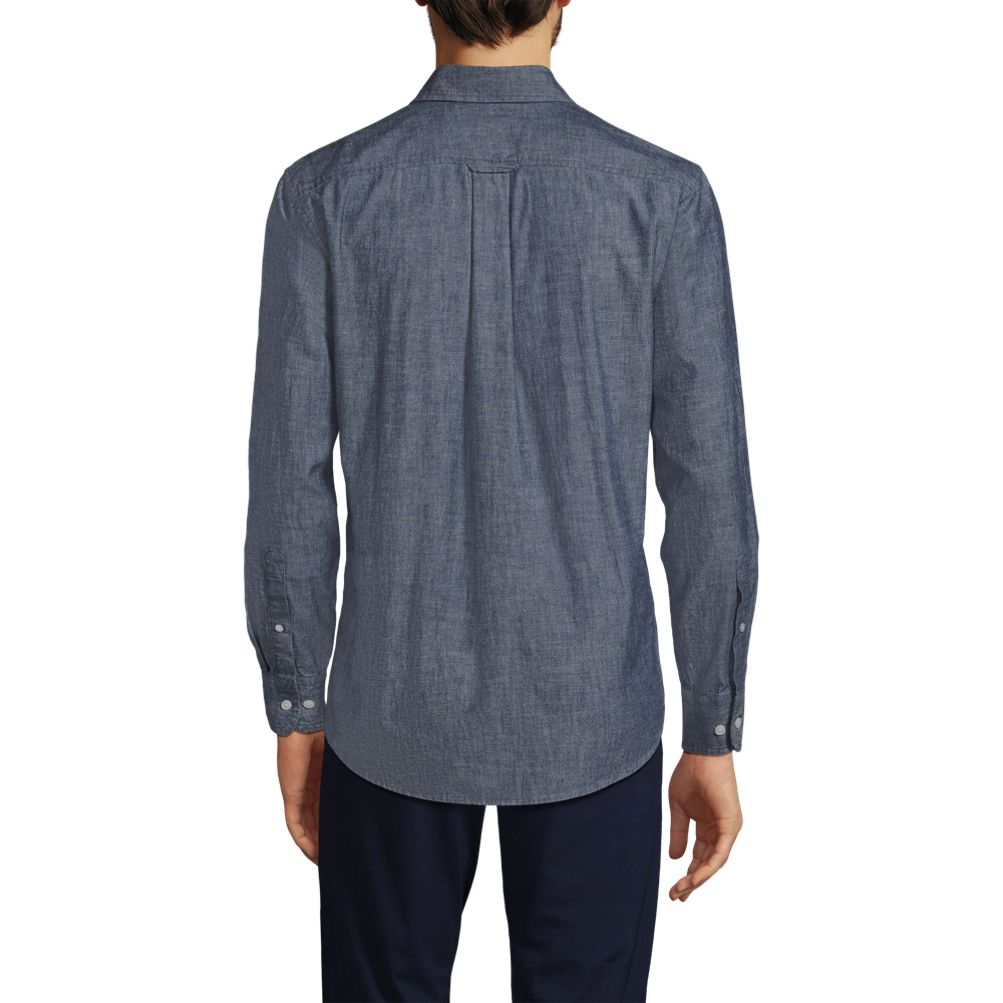 Men's Long Sleeve Chambray Shirt | Lands' End