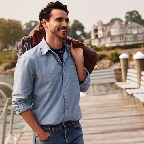 Men's Chambray Shirts | Lands' End