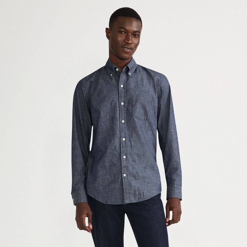 Men's Long Sleeve Chambray Shirt | Lands' End