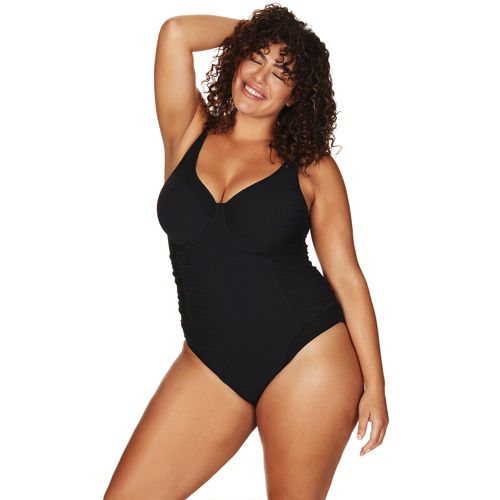 Women's Underwire Tankini Black Solid - Pualani Hawaii