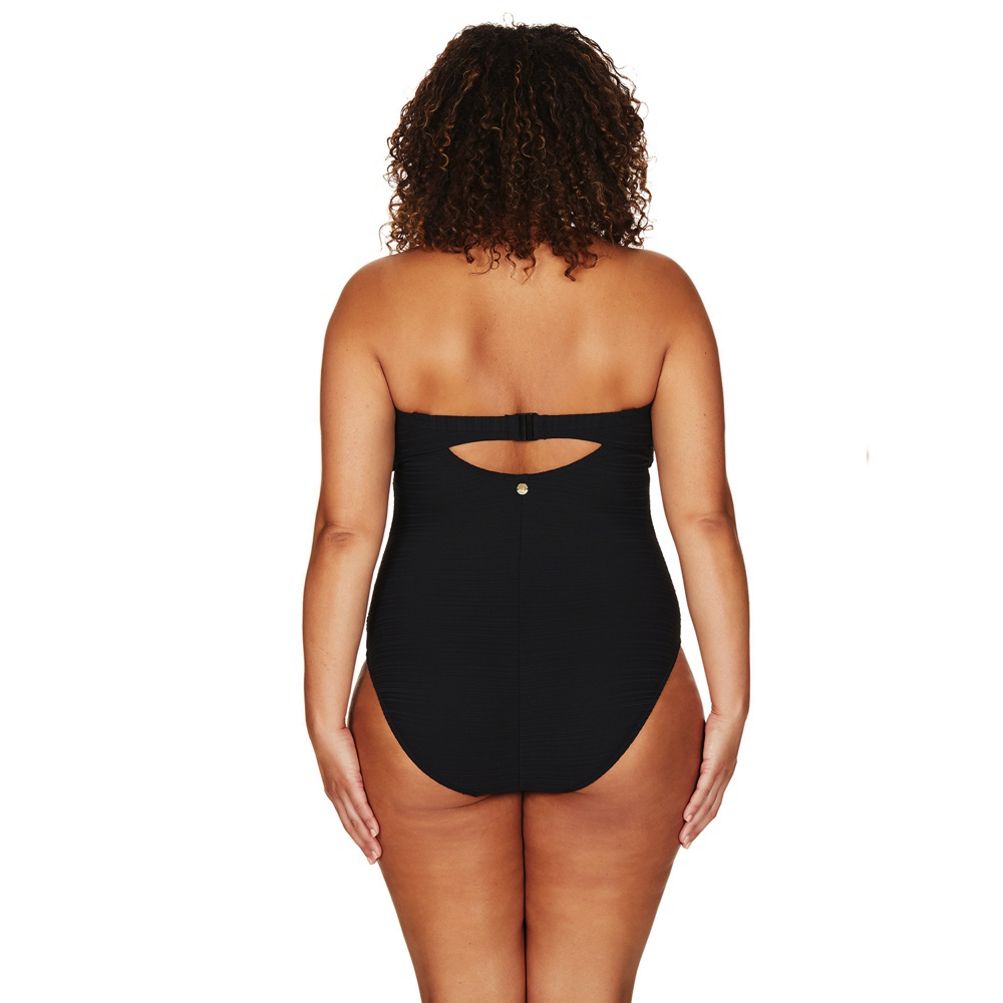 Women's 1-piece aquafitness swimsuit Cera black burgundy. Cup size D/E