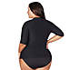 Artesands Women's Plus Size Hues Seurat Curve Fit Full Zip Elbow Sleeve UPF 50 Rash Guard Cover-up, Back