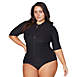 Artesands Women's Plus Size Hues Seurat Curve Fit Full Zip Elbow Sleeve UPF 50 Rash Guard Cover-up, alternative image