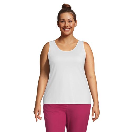 Women's Plus Size 2x2 Rib Crew Neck Tank Top