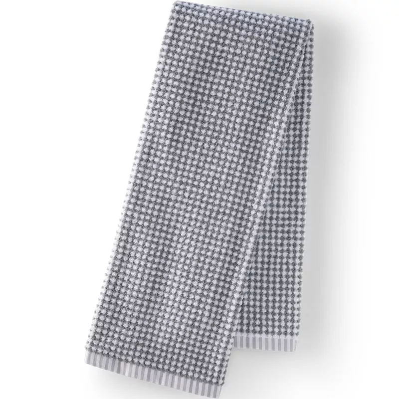 Quick-Dry Cotton Textured Gingham Bath Towel, Front