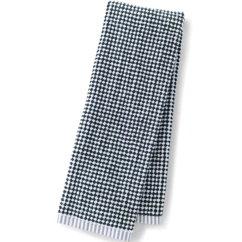 Quick-Dry Cotton Textured Gingham Bath Towel, Front