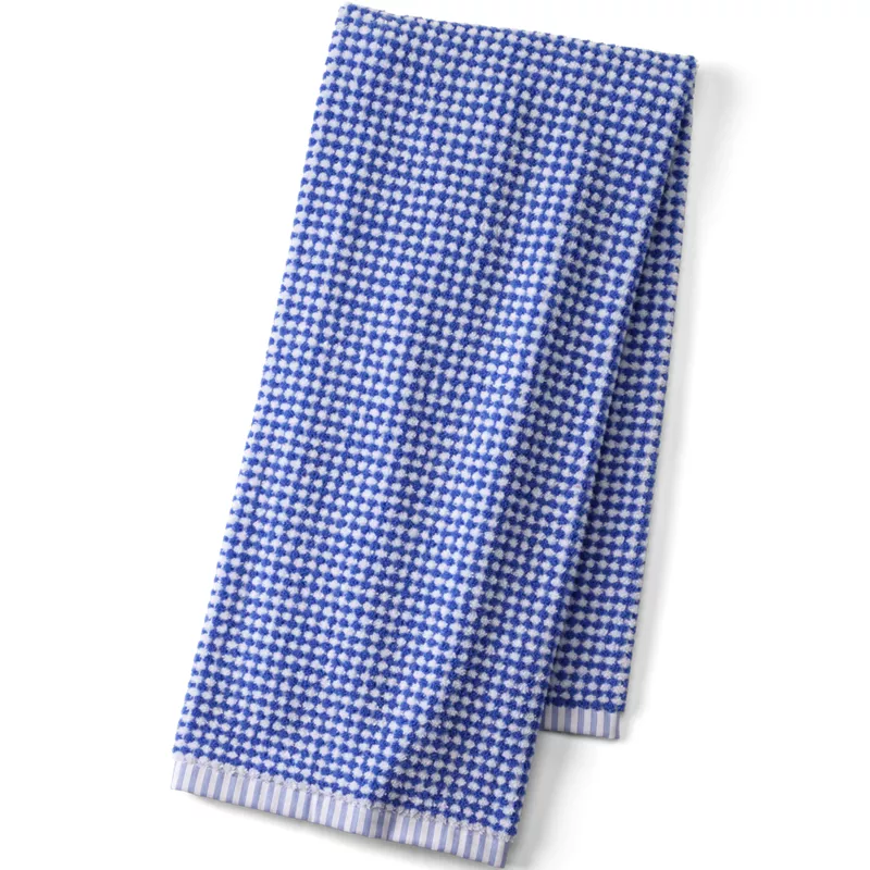 Quick-Dry Cotton Textured Gingham Bath Towel, Front