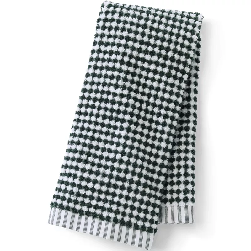 Quick-Dry Cotton Textured Gingham Hand Towel, Front