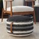 Mina Victory Woven Stripes and Dots Indoor Outdoor Pouf, alternative image