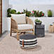 Mina Victory Woven Stripes and Dots Indoor Outdoor Pouf, alternative image