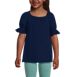 Girls Short Sleeve Eyelet Ruffle Sleeve Top, Front
