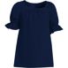 Girls Short Sleeve Eyelet Ruffle Sleeve Top, Front