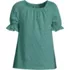Girls Plus Short Sleeve Eyelet Ruffle Sleeve Top, Front