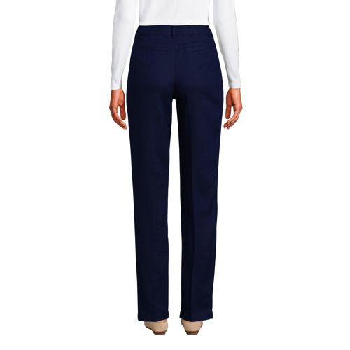 Pantalon Fusele en Lin a Taille Haute Femme Stature Standard