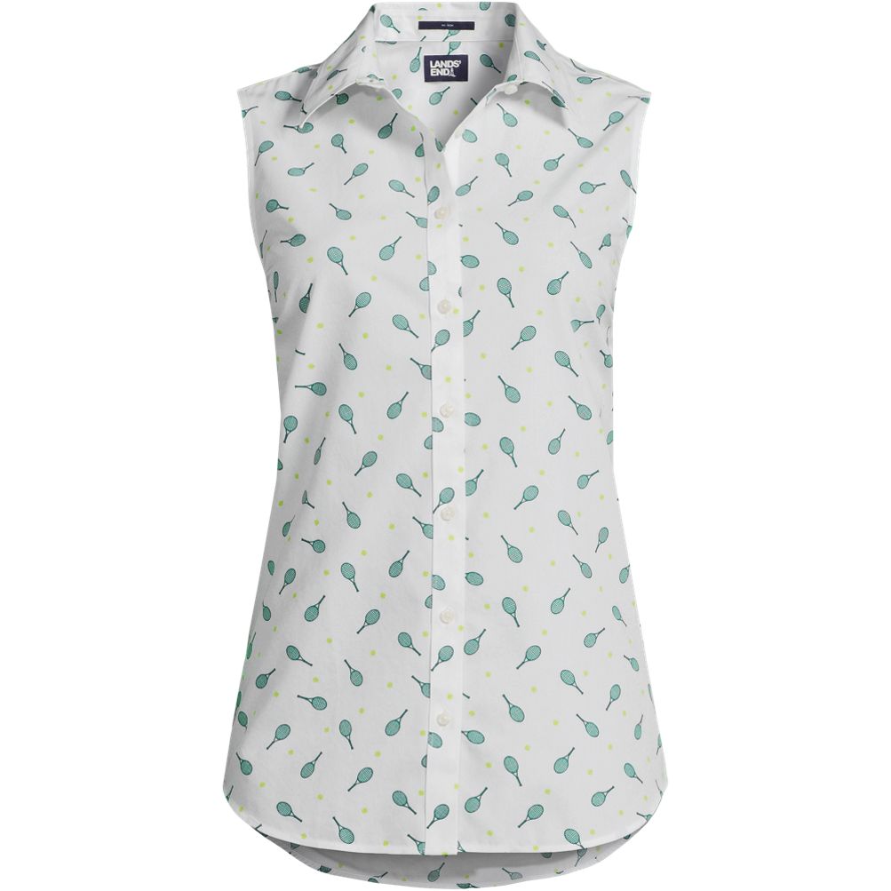 Women's Plus Size No Iron Sleeveless Shirt | Lands' End