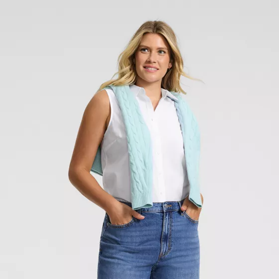 Women's No Iron Sleeveless Shirt - primary