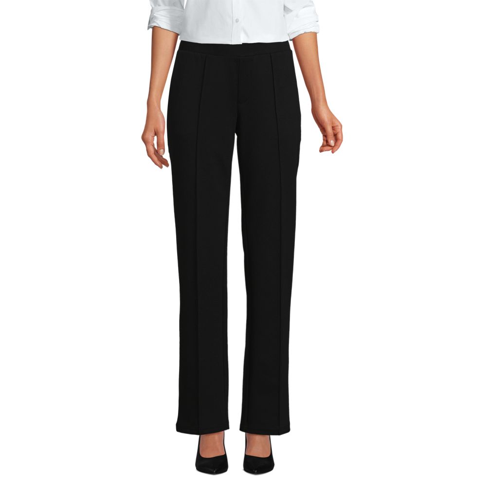 Women's Pintuck Straight Leg Ponte Pants | Lands' End