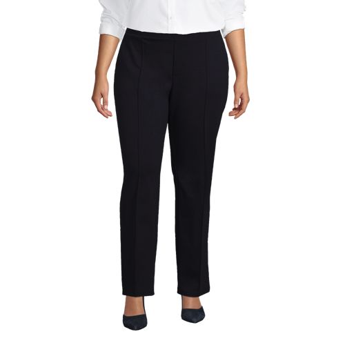 H&H Women's Plus Ponte Work Pants Black