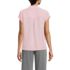 Women's Short Sleeve Split Neck Crepe Blouse, Back