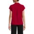 Women's Petite Short Sleeve Split Neck Crepe Blouse, Back