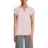Women's Short Sleeve Split Neck Crepe Blouse, Front