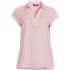 Women's Short Sleeve Split Neck Crepe Blouse, Front