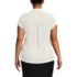 Women's Plus Size Short Sleeve Split Neck Crepe Blouse, Back