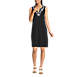 Women's Embroidered Cotton Jersey Sleeveless Swim Cover-up Dress, Front