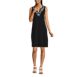 Women's Embroidered Cotton Jersey Sleeveless Swim Cover-up Dress, Front