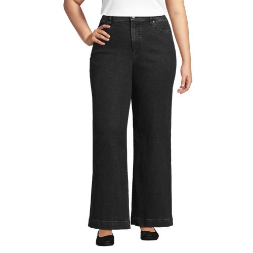 Women s Plus Size Wide Leg Jeans Lands End