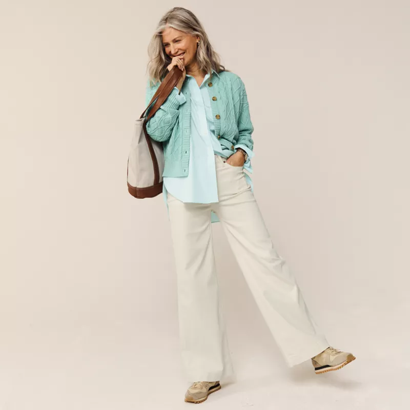 Recycled High Rise Wide Leg Denim Jeans, alternative image