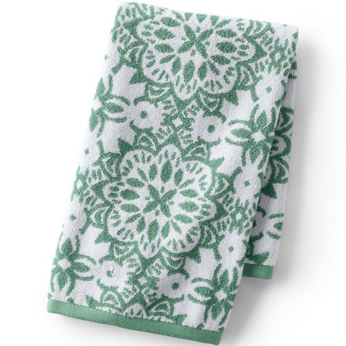 NWT New LANDS' END monogrammed S green Bath Towels & hand towel & mat  PLUSH