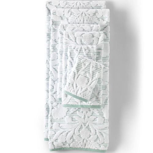 NWT New LANDS' END monogrammed S green Bath Towels & hand towel & mat  PLUSH