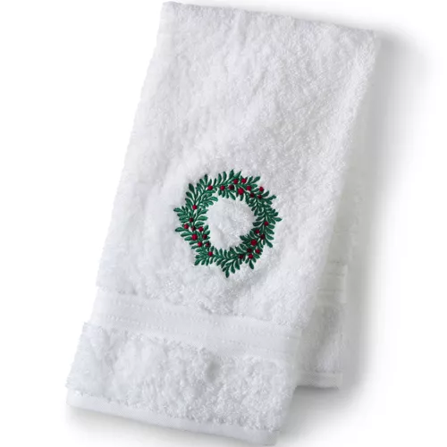 Seasonal Cotton Embroidered Hand Towel, Front
