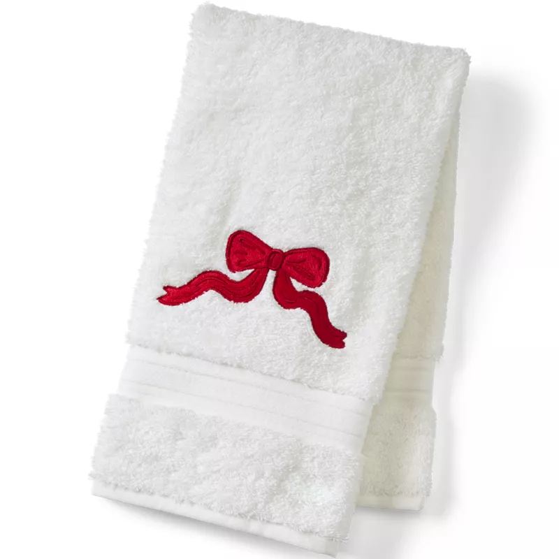 Seasonal Cotton Embroidered Hand Towel, Front