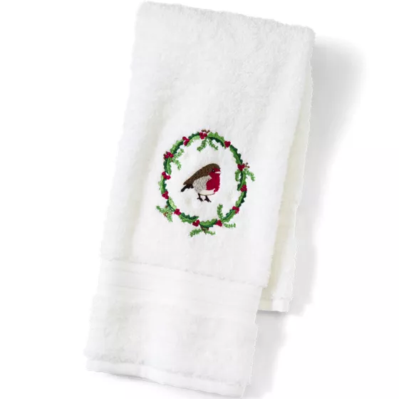 Seasonal Cotton Embroidered Hand Towel - primary