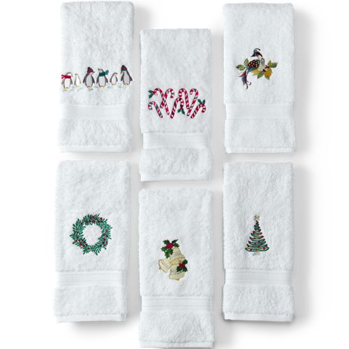 Seasonal Cotton Embroidered Hand Towel, alternative image