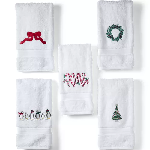 Seasonal Cotton Embroidered Hand Towel, alternative image