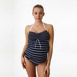 Pez D'Or Women's Maternity San Marino Striped Bandeau Halter Two Piece Tankini Swimsuit Set, Front